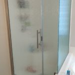 Arizon Shower doors newest frameless shower door in rain glass